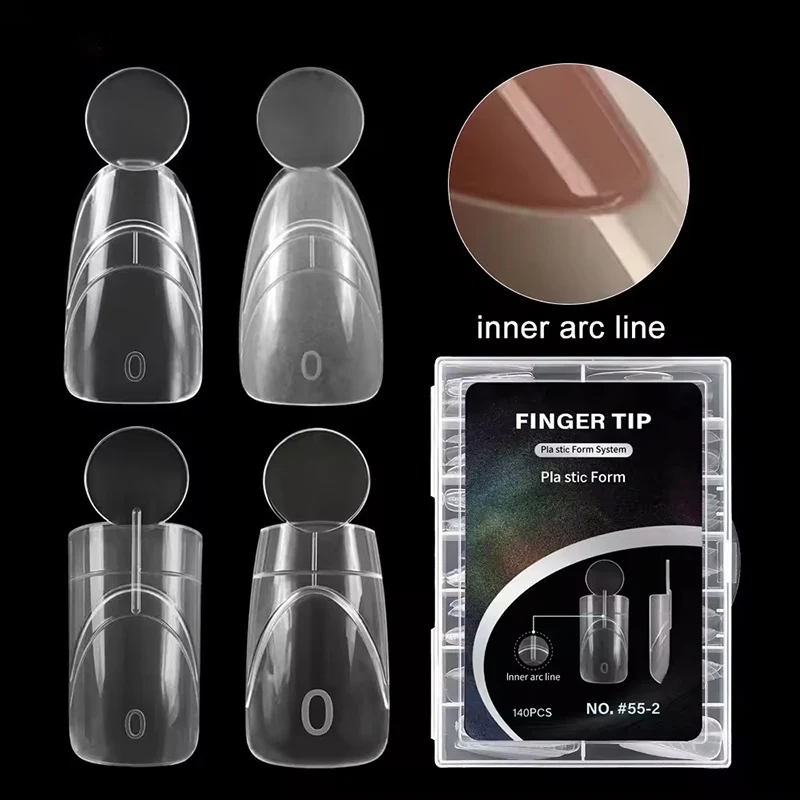 140pcs Double Template Inner Arc DIY Nail Decoration Square Extension Matte Elegant Nail Model Handmade Girl Accessories