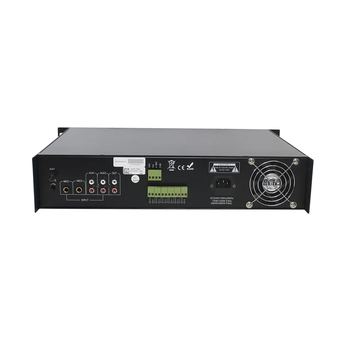 6-zone Mixer Power Amplifier with Independent Volume Controllers and Built-in USB/Tuner/Blue tooth/TF Card