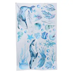 Ornament Wall Stickers Jellyfish Background Wall Bathtub Stickers Underwater Animals Bathtub Sticker Bathroom