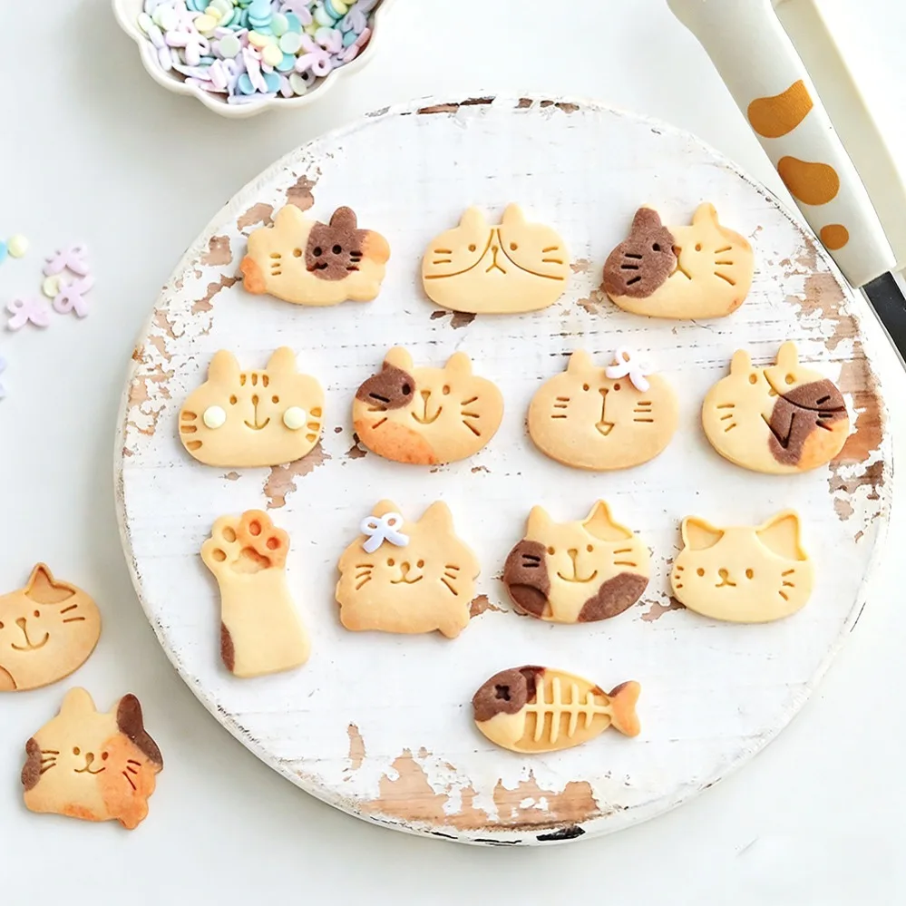 Cute Kitten DIY Stamp Cookie Cutters Baking Mold Baking Accessories For Kitchen Baking view 3