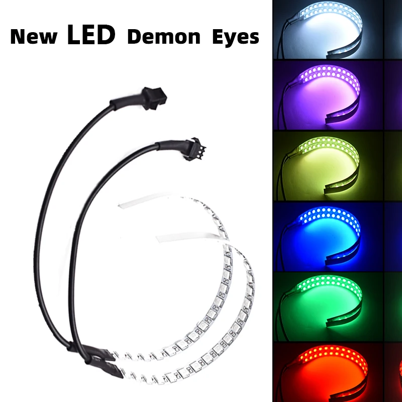 360 Degree LED colorful APP Bluetooth Devil Demon Eyes Car Motorcycle Accessories 2.5 3.0 inch Q5 Projector Lenscar Angel Eye