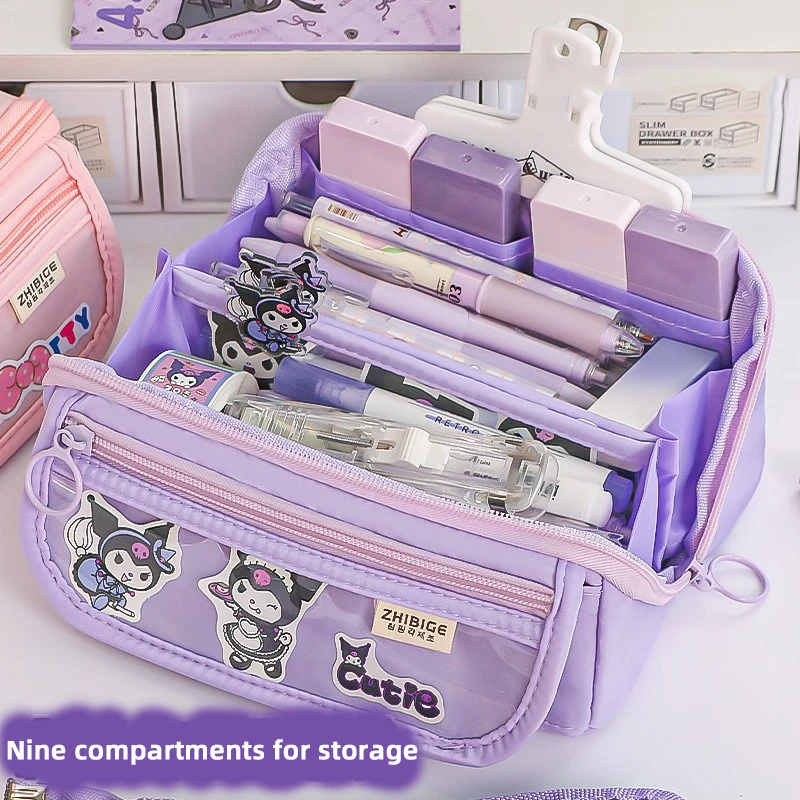 Cute Pencil Case for Girls Kawaii DIY Pencil Case High-looking Multifunctional Stationery Storage Bag Cosmetic Bag