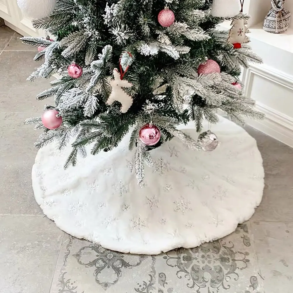 

Christmas Skirt Decorative Xmas Tree Mat Burlap Holiday Party Supplies Home Office Decoration Tree Bottom Skirt for All Sizes