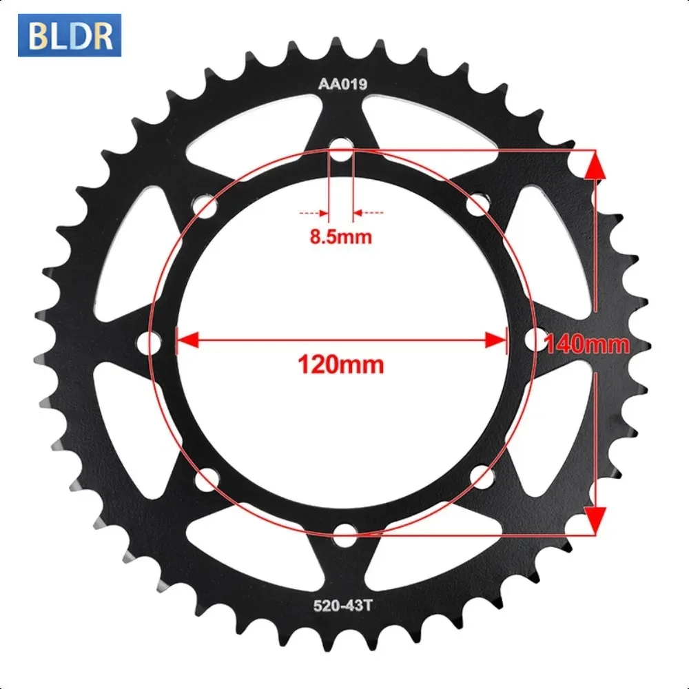 520-16T 17T 520 43T Front Rear Sprocket Gear Wheel for Kawasaki KLE400 KLE500
