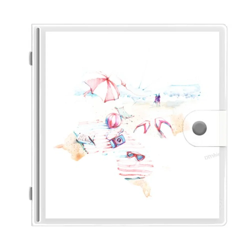 

Beach Sea Bumbersull Watercolor Painting Photo Album Wallet Wedding Family 4x6