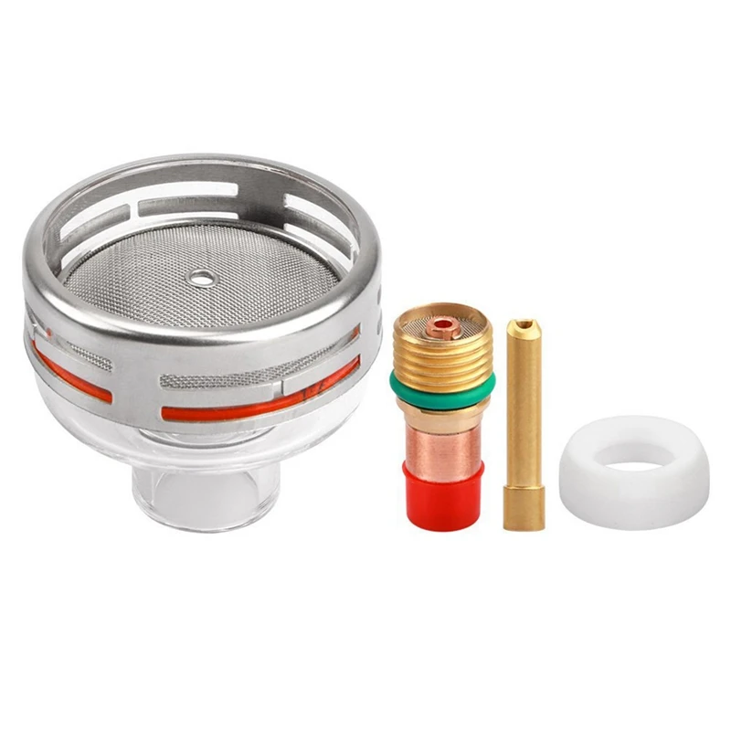 

A63X 24#-Glass-Anticollision-Nozzle-2.4Mm-Collect-Body-Gas-Lens-Gasket-Kit-TIG-Welding-Torch
