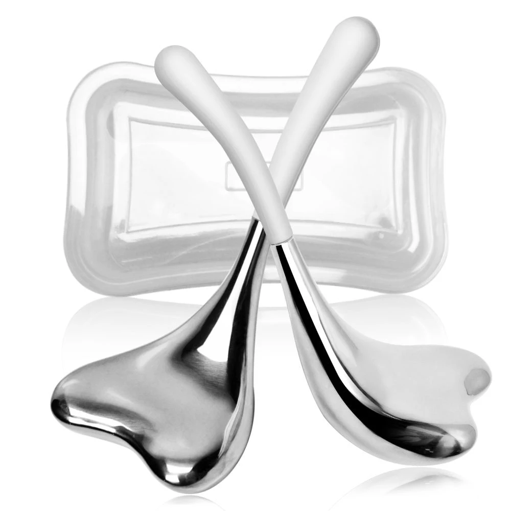 Ice Globes Spoon Massager Facial Skin Care Freeze Tool Stainless Steel Face Beauty Cryo Roller Cooling Massage Spa Ball