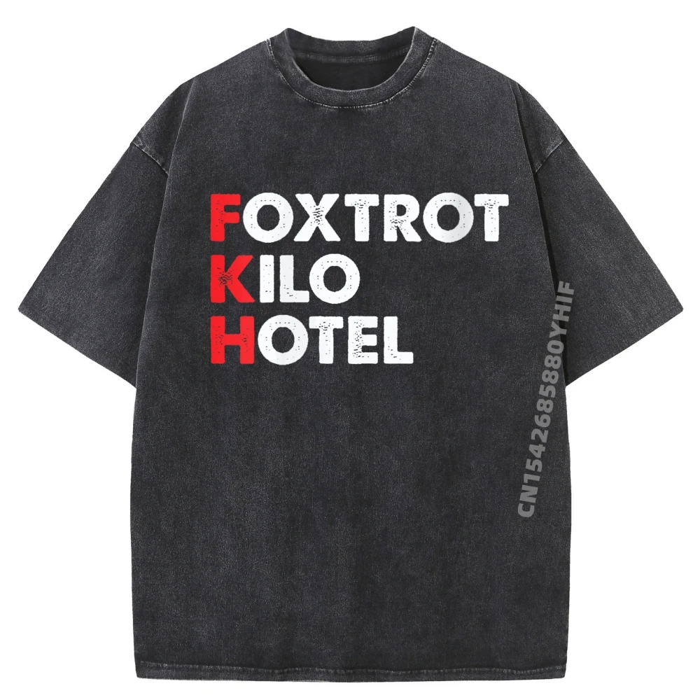 

Мужские футболки Foxtrot Kilo Hotel Fkh, забавные футболки Kamala, оптовая продажа, 100 шт., футболка с рисунком, мужская простая стираная одежда, винтажный стиль
