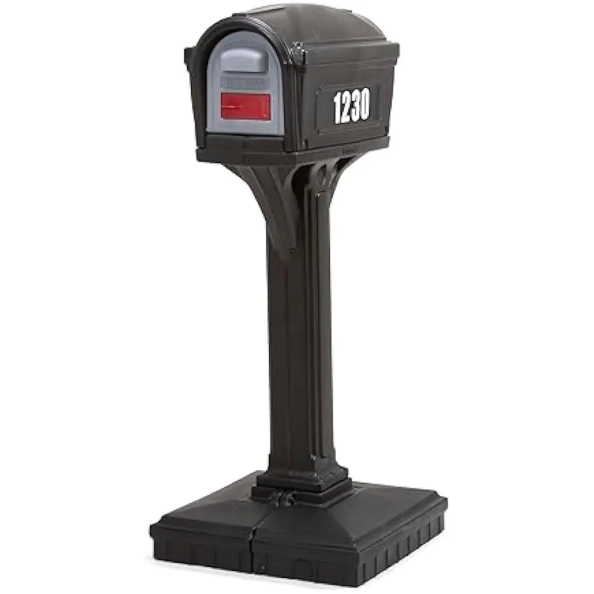 Dig-Free Above-Ground Mailbox with Rear Access Door and Magnetic Closure – Heavy-Duty Dual-Wall Black Plastic Construction – Inc