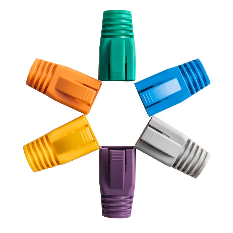 (50pcs/pack) Network RJ45 Cable Boots Plastic 7.5-8.0mm Protective Sleeve Strain Relief For Cat5e Cat6 Modular Plug Protection