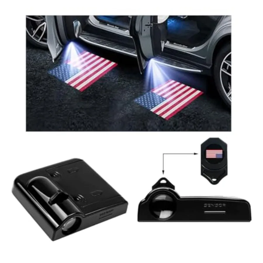 

Car Door Lights Logo Projector, Wireless Car Door Logo Light, LED Welcome Courtesy Light Ghost Shadow Projector Lamp, Holeless