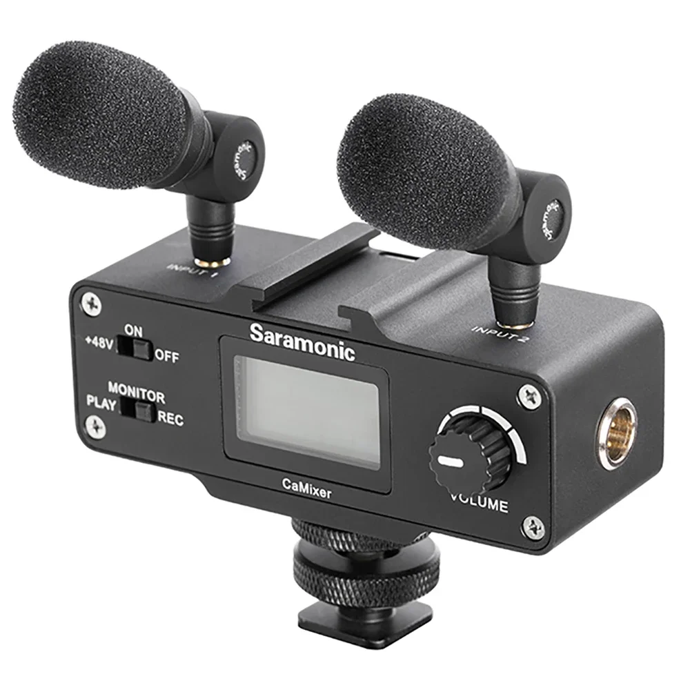 

NEW Saramonic CaMixer On-Camera Audio Adapter and Mixer with Dual Microphones for DSLR, Mirrorless and Video Cameras