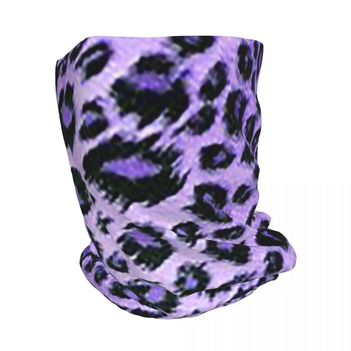 Purple Leopard Print Bandana Neck Gaiter Face Scarf Multifunction Balaclava Beanies Hat Unisex Adult Windproof