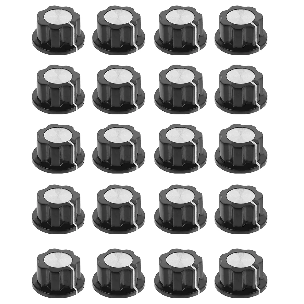 20 Pcs Potentiometer Knob Cap Volume Rotate Button Insert Shaft Adjustable Control Turning Bakelite