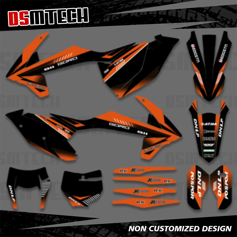 DSMTECH Full Set of Stickers Graphics Decals Kits For KTM XC XCF SX SXF 2016 2017 2018 Number Name Custom