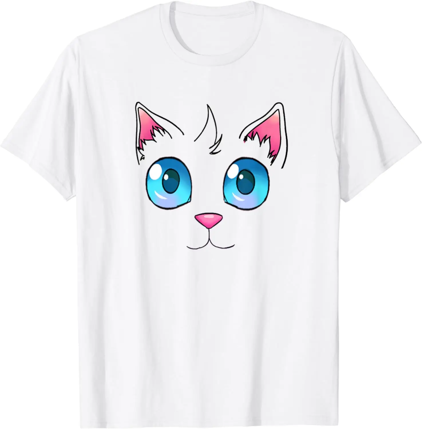 Cute Femboy Anime Cat Face T-Shirt