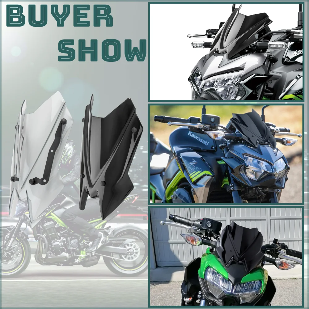 Z650 Z900 Windscreen Windshield For Kawasaki Z 650 900 2020-2024 2022 Motorcycle Sports Wind Screen Shield Viser VIsor Deflector