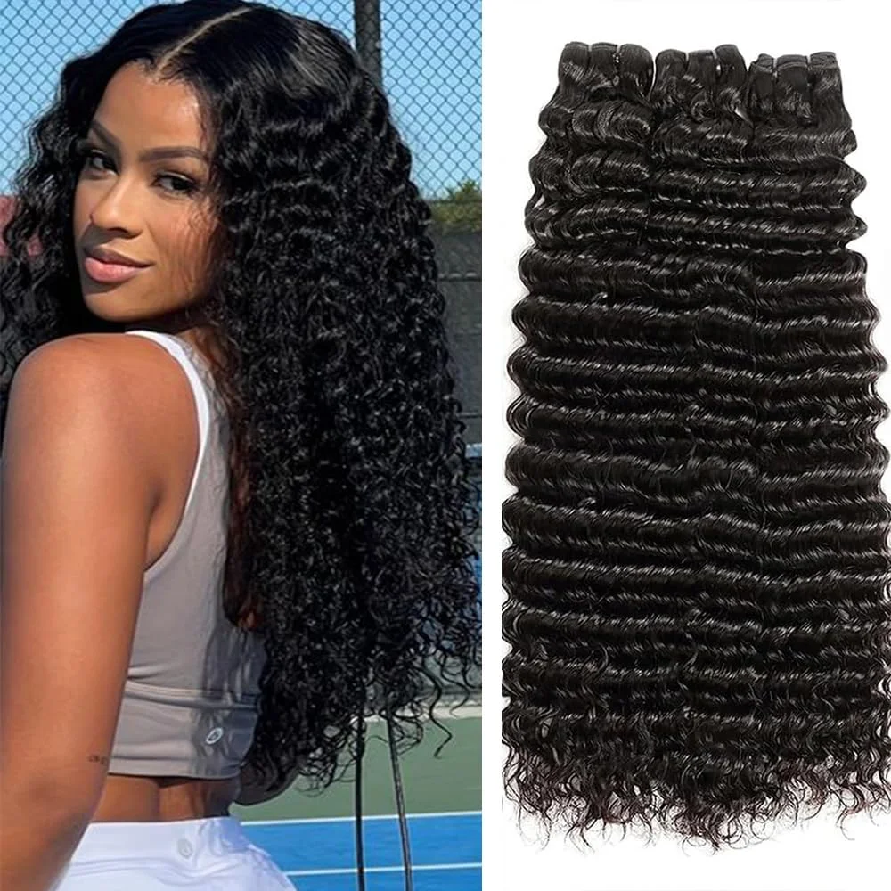 

Hair Extension Deep Wave Human Hair Bundles 100% Unprocessed Virgin Deep Wave Human Hair Bundles 8A Brazilian 270g/3pcs Hair Ext