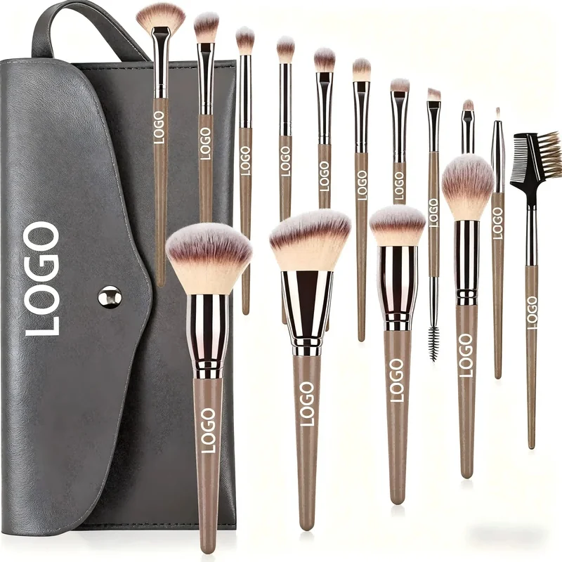 15 Makeup Brush Set Professional Makeup Brush Set Soft Synthetic Bristles Aluminum Brush Handle Facial Eye Beauty Tools