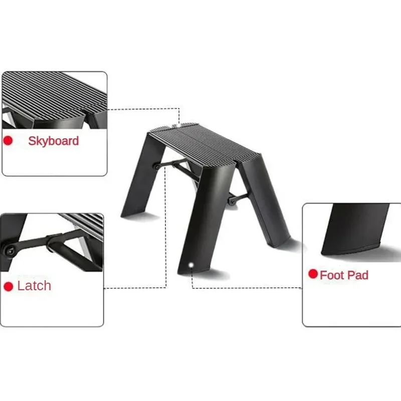 Escaleras plegables multicapa de aleación de aluminio, escalera portátil, muebles multifunción para el hogar con diseño de almohadilla antideslizante