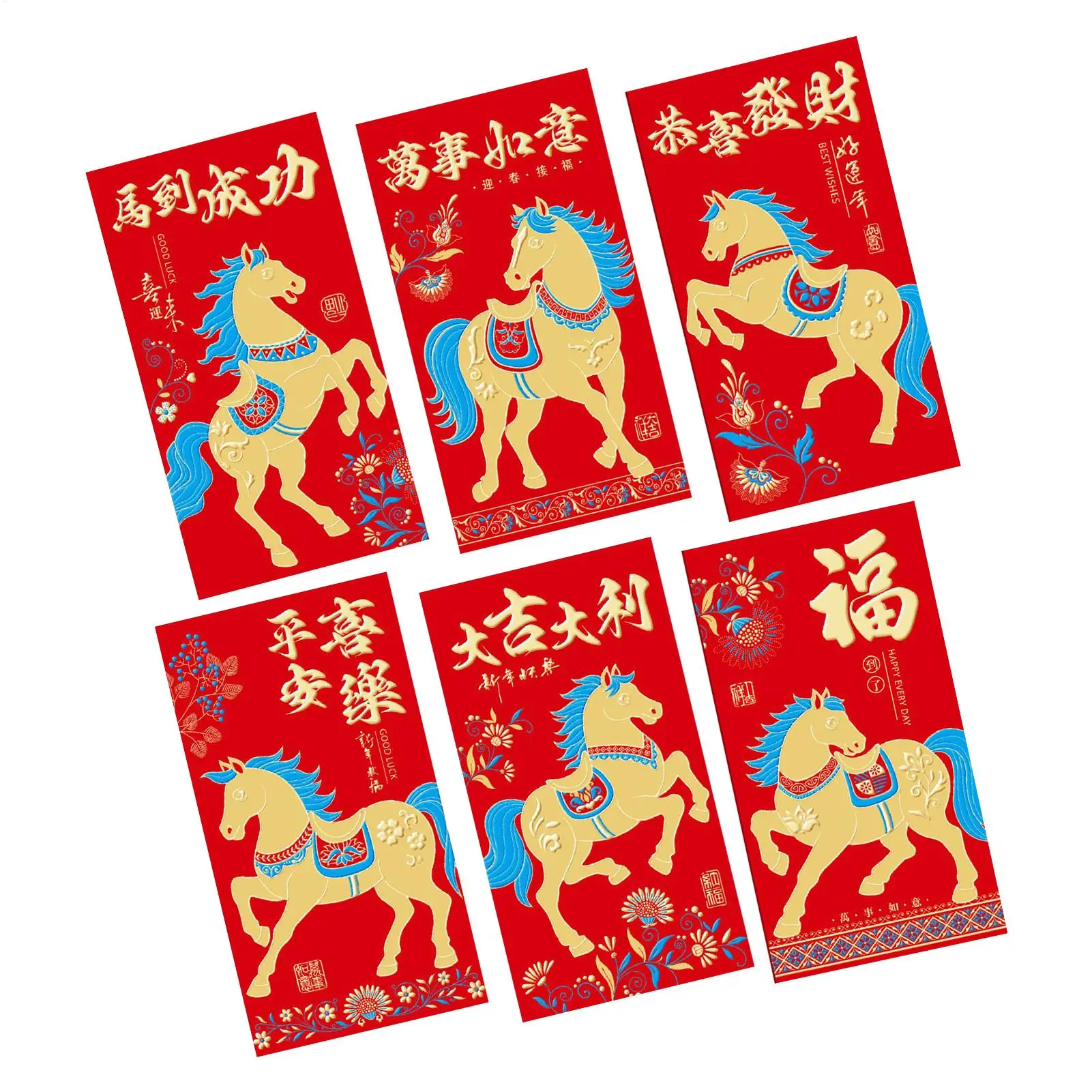 Red Envelopes 6 Pieces Cartoon Portable Home Decors Spring Festival Red Envelopes For Girlfriend Men Women Kids Boys Girls Youth