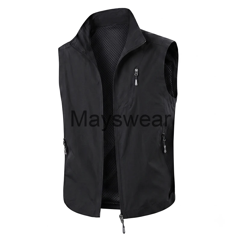 Autumn Men‘s Multi-Pocket Cargo Vests Outdoor Breathable Utility Waistcoat Summer Casual Tool Fishing Sleeveless Jackets Hiking