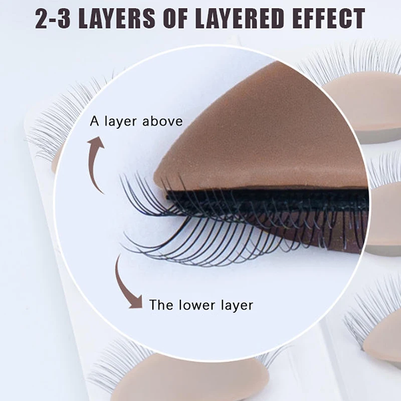 3Pairs Practice Eyelash Small Portable Silicone Material Removable Replacement Eyelid Training Eyelash Extensions Tools
