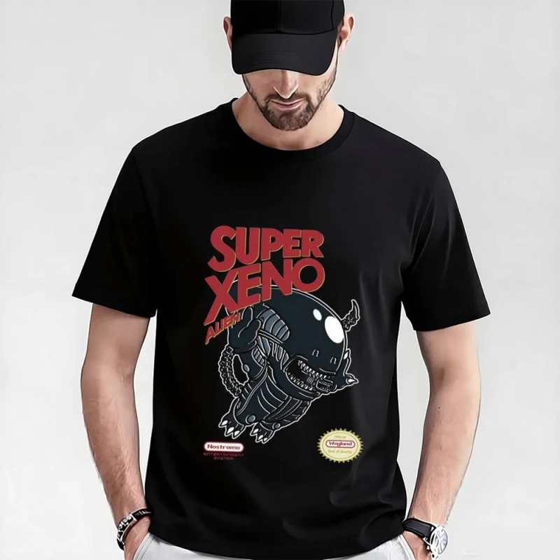 

Super Xeno Retro Horror movie Alien Sic-Fi Gift T-Shirt Weyland Xenomorphe Graphic clothes Large size tops 100% cotton print Tee