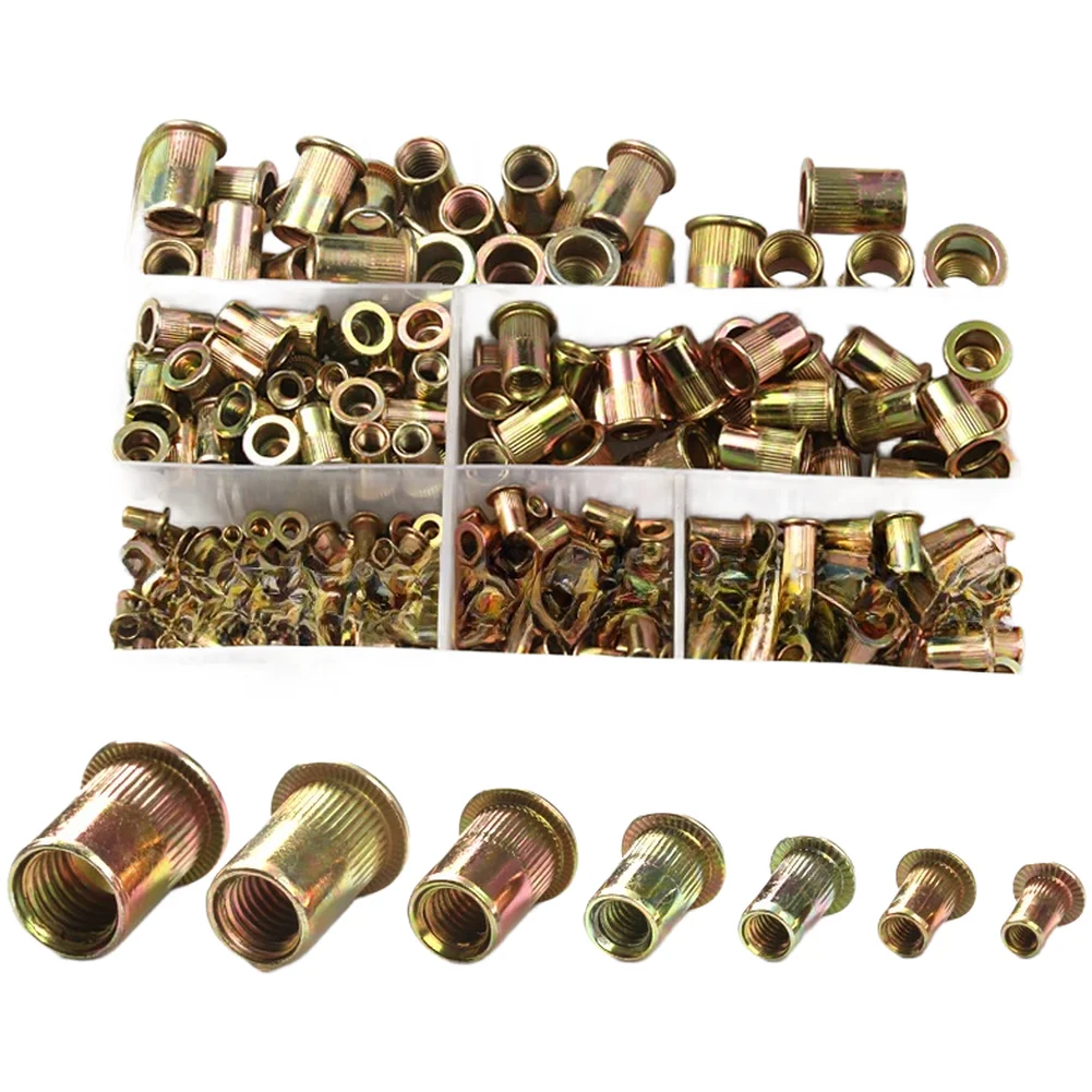 300pcs Colored Zinc Plated Rivet Nut Kit  FOR M3  M5 M6 M8 M10  FOR 12MM Carbon Rivet Nut Set Power Tools