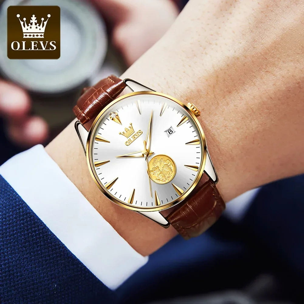 OLEVS Men\'s Automatic Movement Watch Luxury Stainless Steel Watches for Men Waterproof Luminous Mechanical Wristwatch Male Clock