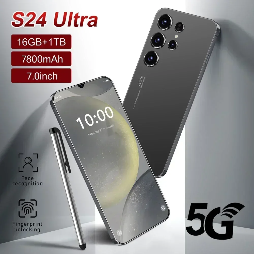 New Original S24 Ultra Smartphone 7.0 HD 5G 16G+1T Android 14 High-end Cell Phone Dual Sim Face Unlocked Mobile Phone Cellphones