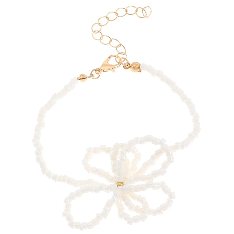 Fashionable Beaded Bowtie Themed Jewelry Set Butterfly Knot Necklace Bracelet Earrings Stylish Bowknot Accessory image 3