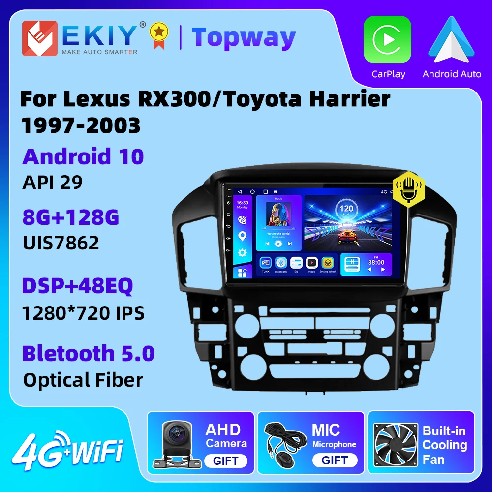 EKIY Car Radio For Lexus RX300/Toyota Harrier 1998 1997-2003 Android 10 Multimedia Video GPS Navigation 2 Din No DVD Player