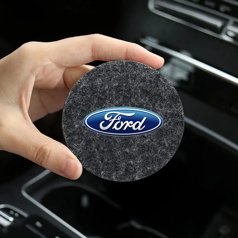 Car Coaster Cup Holder Anti-slip Pad Mat Felt Gel For Ford B-Max cmax smax KA st line Galaxy Explorer Expedition Accessories