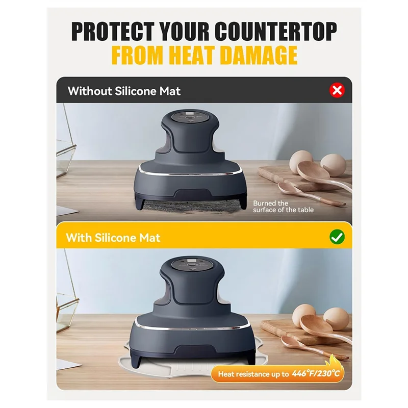 A76G-Tikar Silikon Tahan Panas untuk Ninja Crispi Kaca Penggorengan Udara Antiselip Meja Dapur Potholder