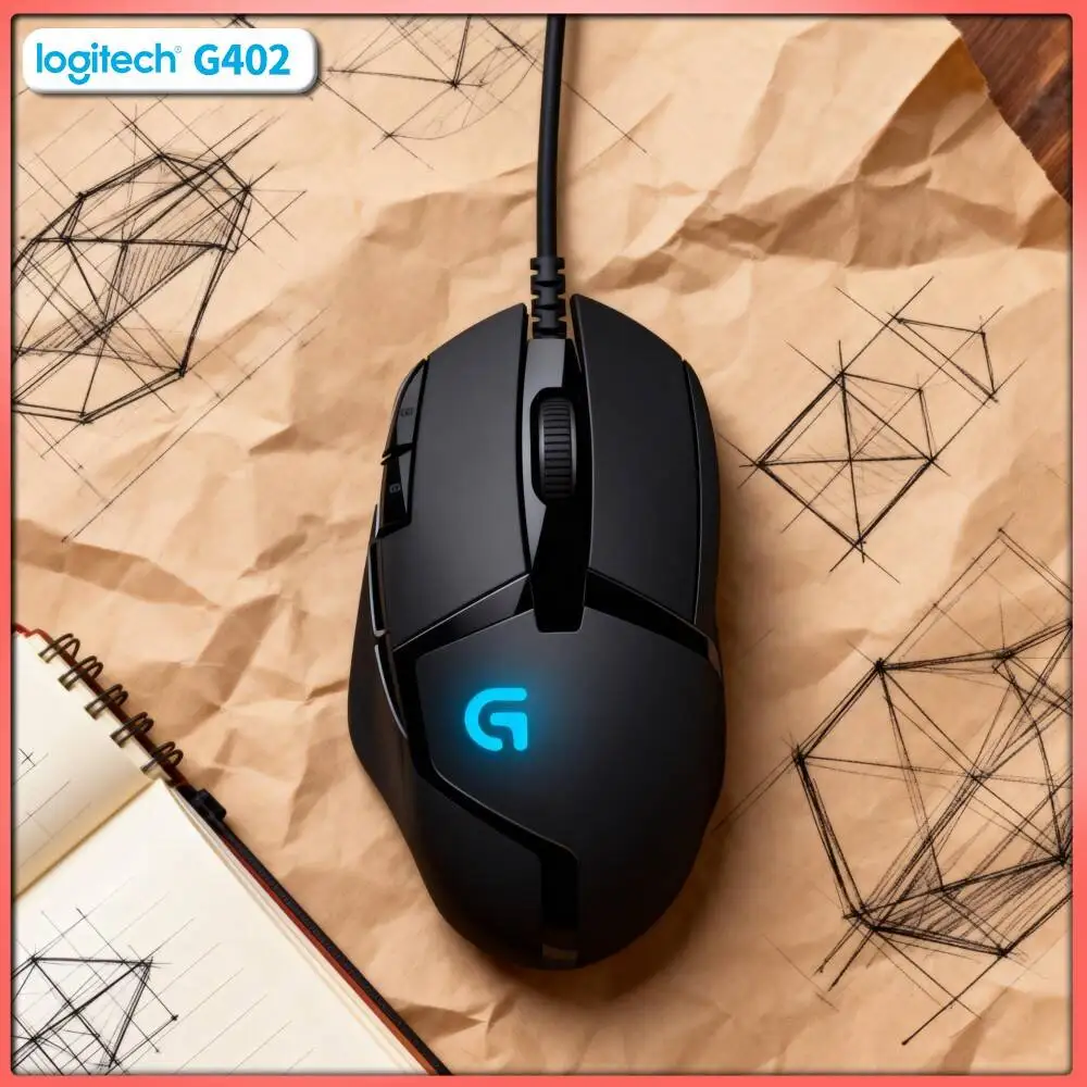 Logitech G402 Gaming Mouse 4000 DPI On-the-Fly Switch 8 Custom Buttons Anti-Slip for FPS Enthusiasts