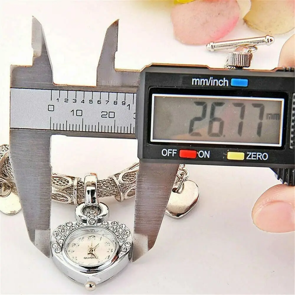 Браслет в форме сердца из нержавеющей стали/сплава, наручные часы, золотой/серебряный браслет, женские часы, регулируемый ремешок, модные украшения