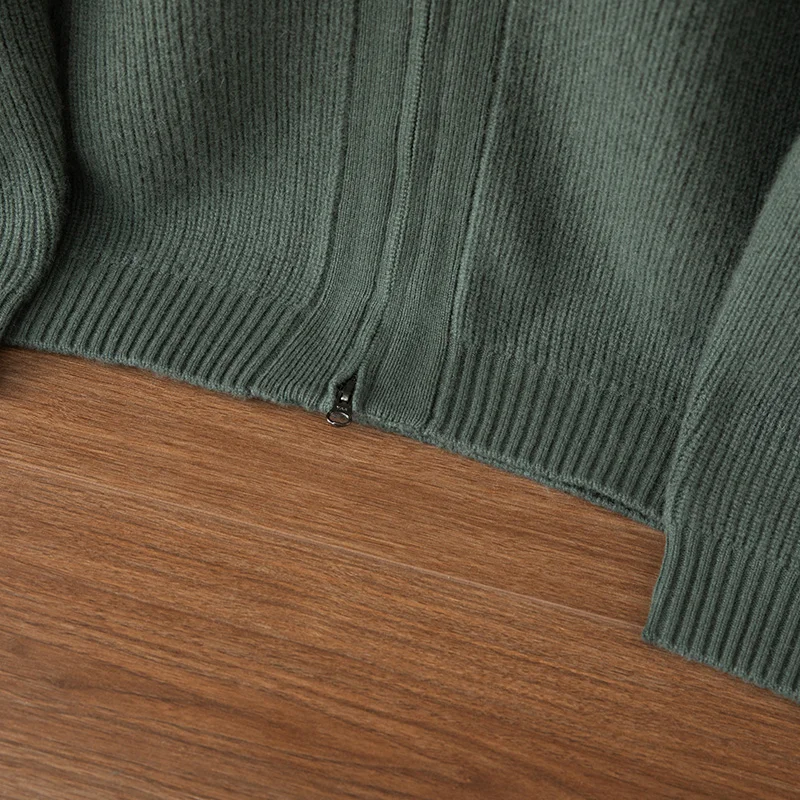 고품질 남성용 100% 캐시미어 스웨터 가을 겨울 두꺼운 지퍼 가디건 캐주얼 스타일 재킷 부드럽고 따뜻한 캐시미어 니트웨어