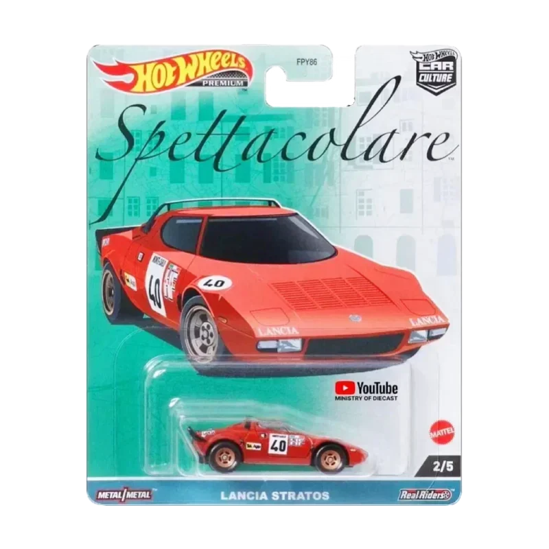 Original Hot Wheels Premium Car Culture spettacollare Diecast 1/64 Carro Alfa Romeo Lancia Stratos Kid Boy Toys for Children Gift