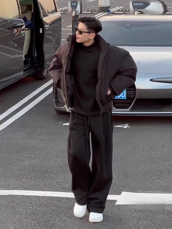 

American Retro Flight Jaet Cotton Men's Autumn Winter Matching Bla High-End Cool Haome Cotton Clothing Outerwear Trendy