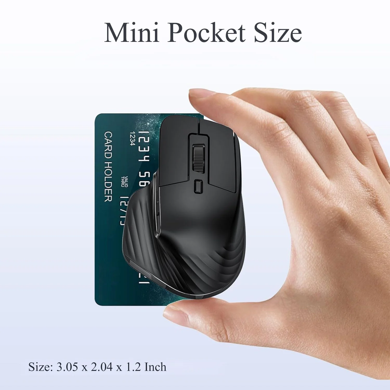 

Mini Ergonomics Dual Mode Bluetooth Wireless Mouse 2.4G USB Mute Adjustable 4800 DPI Mouse for Game Office Tablets Laptop TV