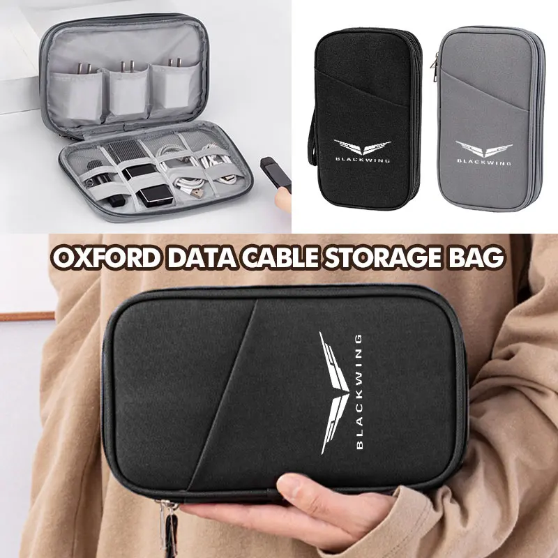 Bolsa organizadora portátil con cable USB, bolsa de viaje para auriculares, bolsa para cables para Cadillac XTS CT4 CT5-V CT6 BLS EXT SLR SLS XLR Seville