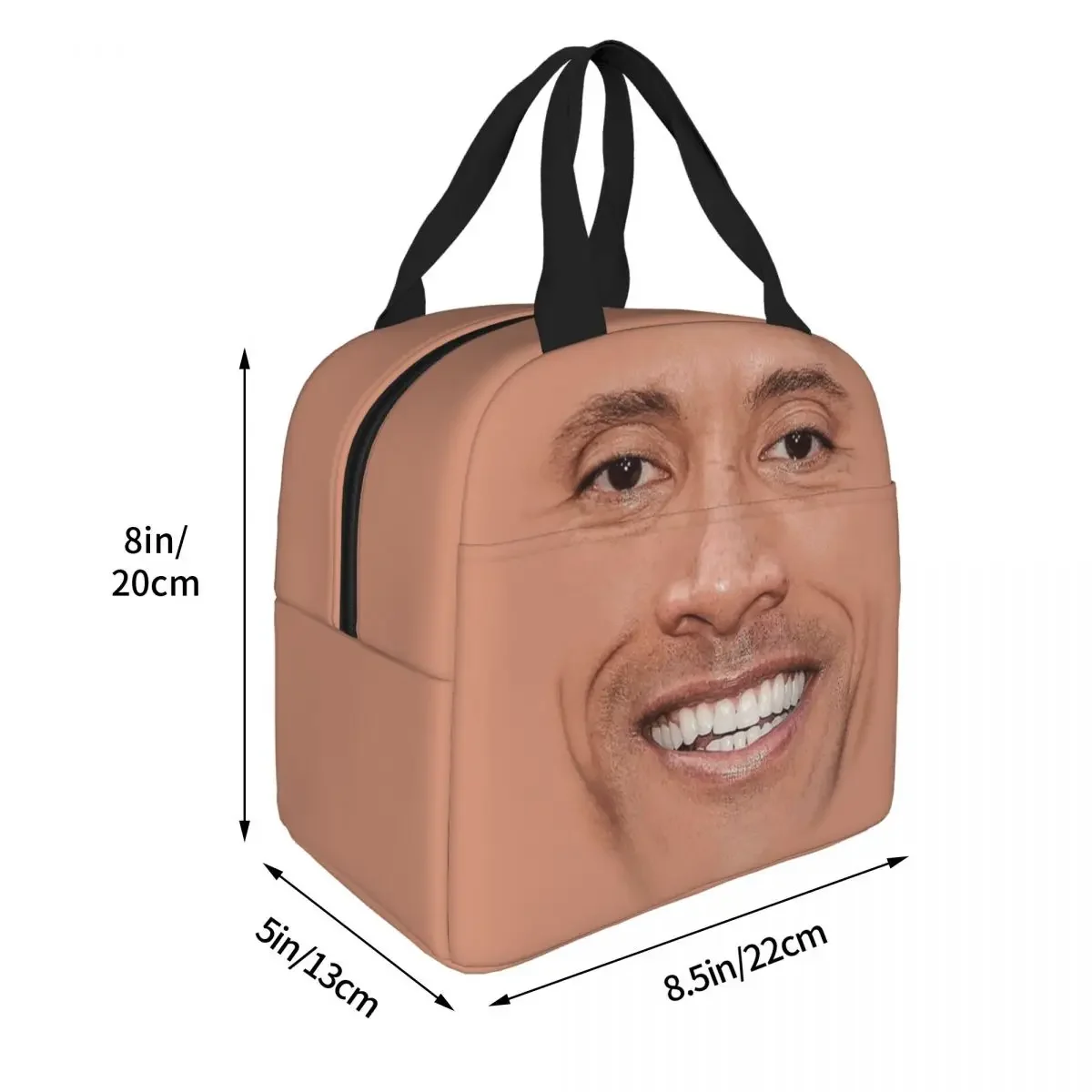 The Rock Face Insulated Lunch Bag Thermal Bag Reusable Dwayne American Actor Johnson High Capacity Lunch Box Tote Girl Boy Beach