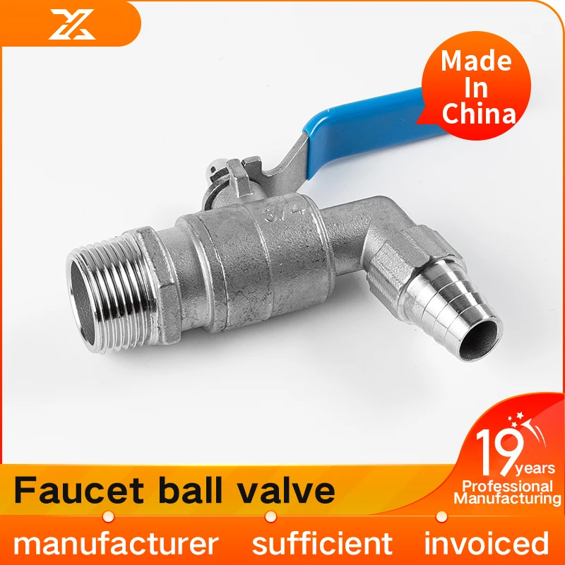 304 stainless steel faucet ball valve, water pipe, water heating outlet, drain valve switch, 4 minutes, 6 minutes, 1 inch, dn15