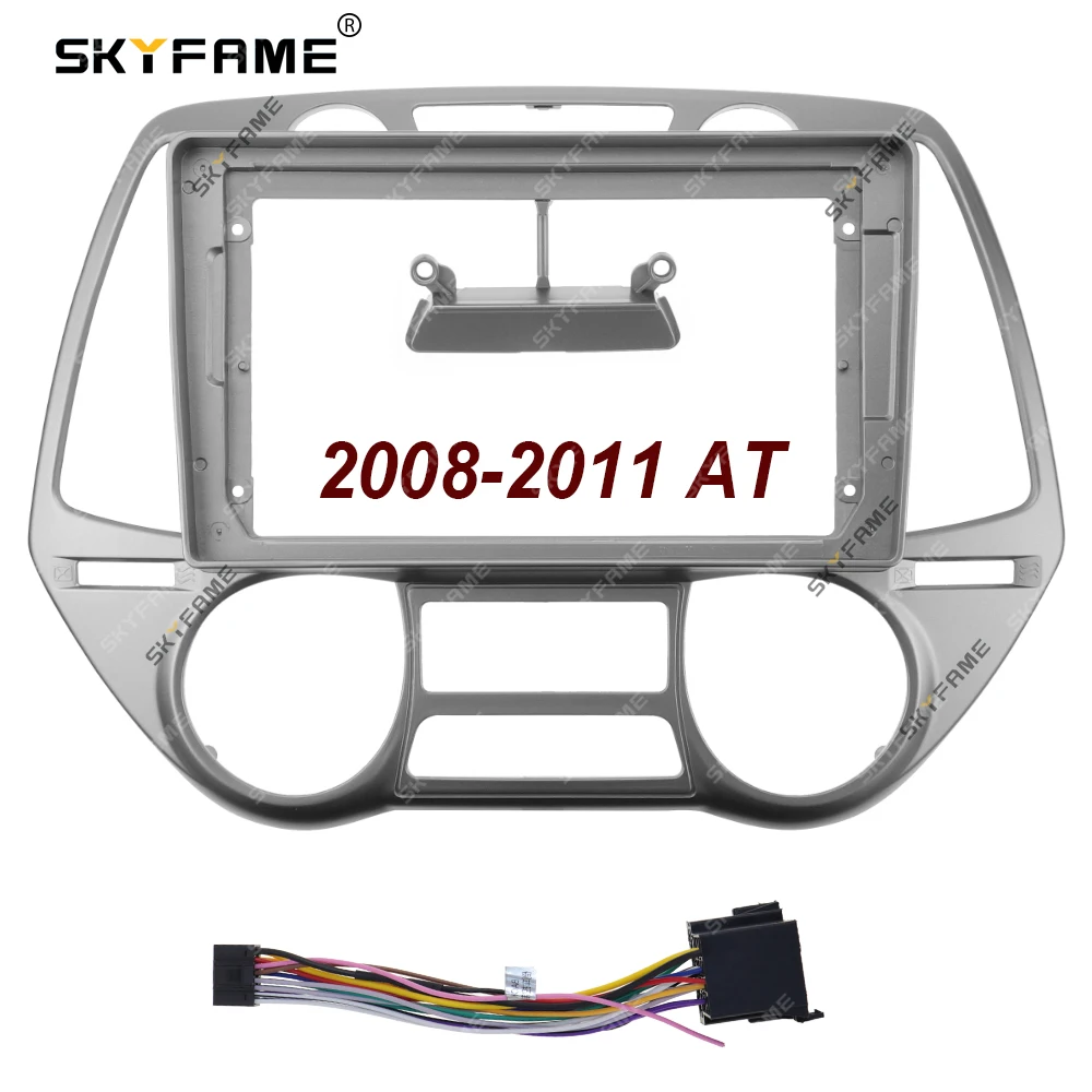 SKYFAME Cable de marco de Fascia de coche para Hyundai i20 2009-2013 Android Kit de Panel de montaje de tablero de Radio de pantalla grande