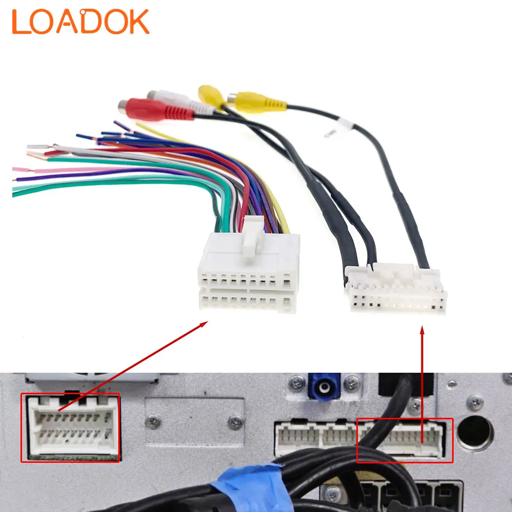 Car Stereo Radio Power Speaker Camera AUX Video IN RCA Wiring Harness for Clarion NX404 NX403 NX405 NX706 NX807 VX807