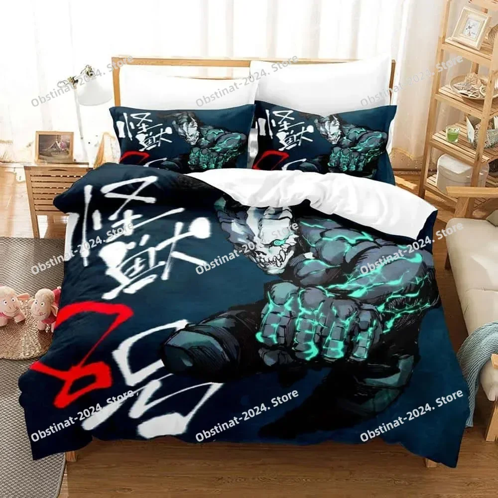 Kaiju No. 8 3D Printing Comforter Bedding Set,Duvet Cover Bed Set Quilt Cover Pillowcase,King Queen Size Bedding Set Kid 088