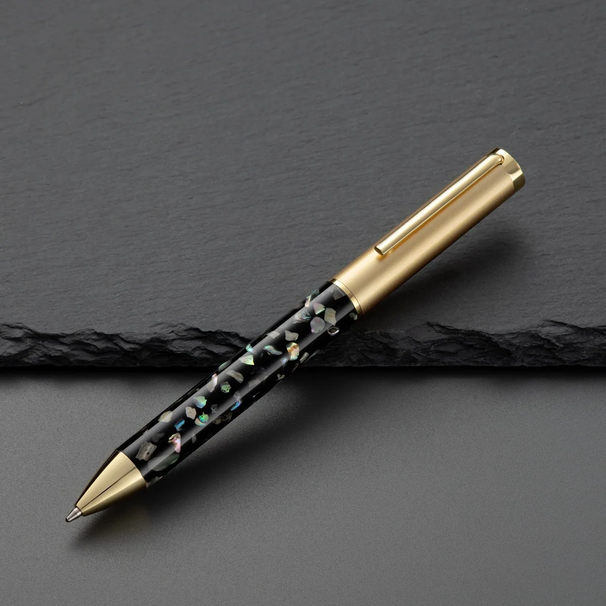 Rotating Shell Carving Metal Ballpoint Pen, Mother Of Pearl Craftsmanship, Business Advertising Gifts, High-end  Pen