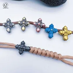 Brass Cross Legion Knife Beads Lanyard Pendants Jewelry EDC Outdoor Tool Umbrella Rope Hangings DIY Paracord Charms Accessories