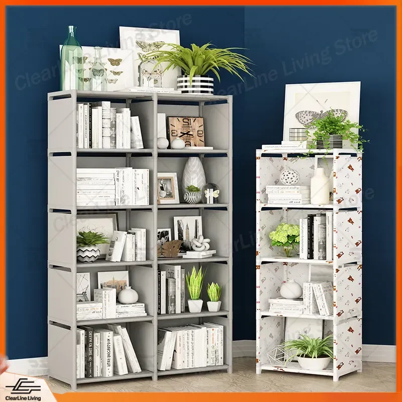 Simple Floor to Ceiling Bookshelf Storage Rack Modern Economical Dustproof Large Capacity Bookcase Shelf for Home Office New